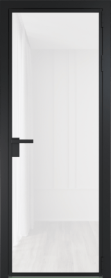 Алюминиевая дверь Profil Doors 1 AG Черный матовый Белый триплекс