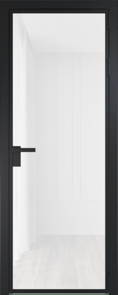 Алюминиевая дверь Profil Doors 1 AG Черный матовый Белый триплекс