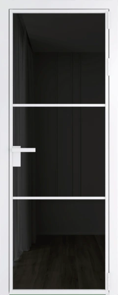 Алюминиевая дверь Profil Doors 13 AG Вайт Черное тонированное