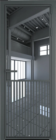 Алюминиевая дверь Profil Doors 15 AG Серая ночь Зеркало