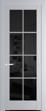 Межкомнатная дверь Profil Doors 4.1.2 (p.8) Лайт Грей (RAL 870-01) Черное тонированное