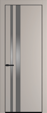 Межкомнатная дверь Profil Doors 20 PA Черный матовый RAL9005 Lacobel Серебряный лак Сэнд