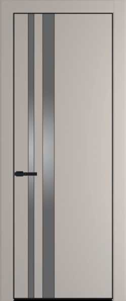 Межкомнатная дверь Profil Doors 20 PA Черный матовый RAL9005 Lacobel Серебряный лак Сэнд
