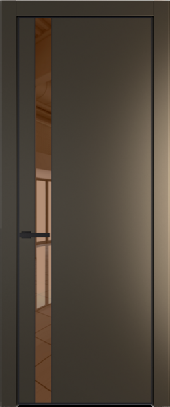 Межкомнатная дверь Profil Doors Orange 18 PE.O Зеркало Bronza Сэнд Черный матовый RAL9005