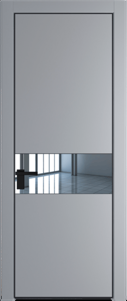 Межкомнатная дверь Profil Doors 17 PA Черный матовый RAL9005 Зеркало Смоки (RAL 870-02)