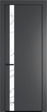 Межкомнатная дверь Profil Doors 18 PA Черный матовый RAL9005 Зеркало Bronza Графит (Pantone 425С)