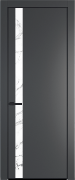 Межкомнатная дверь Profil Doors 18 PA Черный матовый RAL9005 Зеркало Bronza Графит (Pantone 425С)