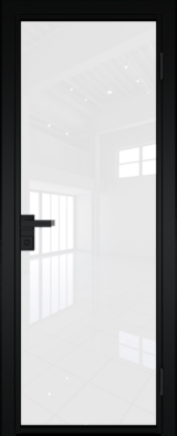 Алюминиевая дверь Profil Doors 1 AG Черный матовый RAL9005 Белый триплекс