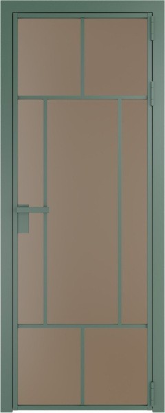 Алюминиевая дверь Profil Doors 10 AG Зеленый воск Монохром капучино