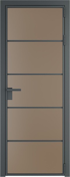 Алюминиевая дверь Profil Doors 14 AG Серая ночь Монохром капучино