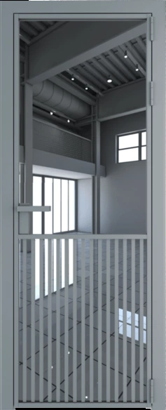 Алюминиевая дверь Profil Doors 15 AG Серебро Зеркало