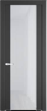 Межкомнатная дверь Profil Doors 1.13 P Белый триплекс Графит (Pantone 425С)