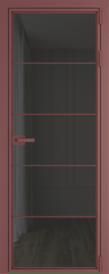 Алюминиевая дверь Profil Doors 5AX Красный антрацит Тонированное