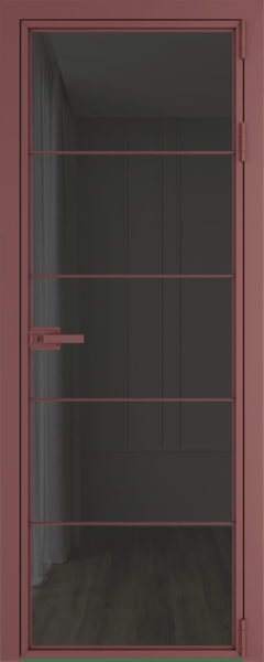 Алюминиевая дверь Profil Doors 5AX Красный антрацит Тонированное