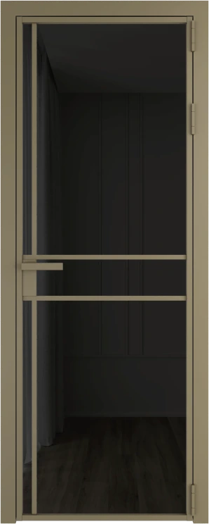 Алюминиевая дверь Profil Doors 9 AG Шампань Черное тонированное
