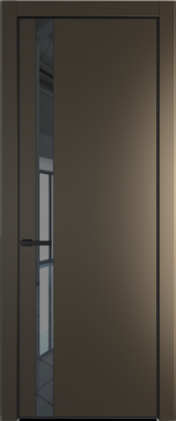 Межкомнатная дверь Profil Doors Orange 18 PE.O Зеркало Grey Сэнд Черный матовый RAL9005