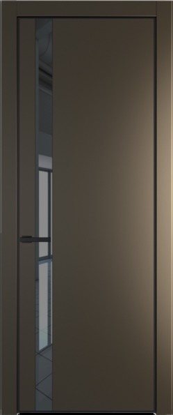 Межкомнатная дверь Profil Doors Orange 18 PE.O Зеркало Grey Сэнд Черный матовый RAL9005