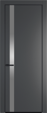 Межкомнатная дверь Profil Doors 18 PA Черный матовый Зеркало Grey Графит (Pantone 425С)