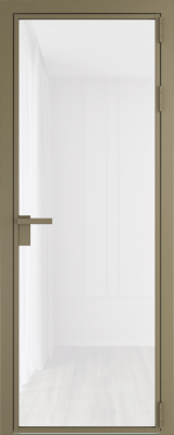 Алюминиевая дверь Profil Doors 1 AG Шампань Белый триплекс