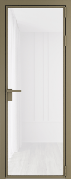 Алюминиевая дверь Profil Doors 1 AG Шампань Белый триплекс