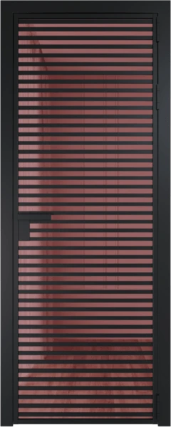 Алюминиевая дверь Profil Doors 12 AG Черный матовый Розовое шпион