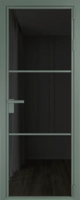 Алюминиевая дверь Profil Doors 13 AG Зеленый воск Черное тонированное