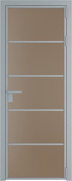 Алюминиевая дверь Profil Doors 14 AG Серебро Монохром капучино
