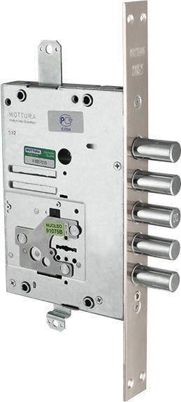 Замок врезной Mottura (Моттура) сувальдный 52.J525M My Key S (левый), уст.ключ, ключ 40 мм