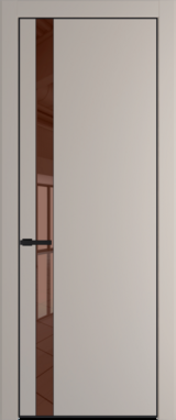 Межкомнатная дверь Profil Doors Orange 18 PE.O Зеркало бронзовое Сэнд Черный матовый RAL9005