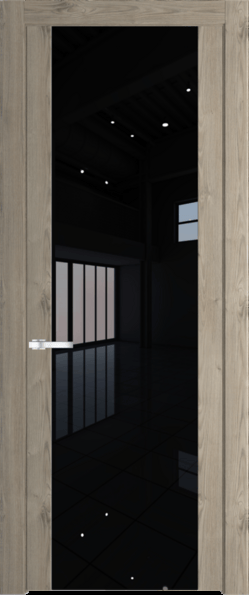 Межкомнатная дверь Profil Doors 1.7 N Lacobel Черный лак Каштан темный
