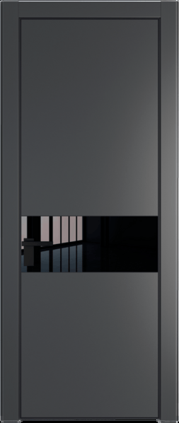 Межкомнатная дверь Profil Doors 17 PA Черный матовый Зеркало Grey Графит (Pantone 425С)