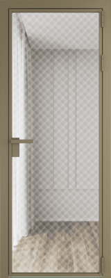 Алюминиевая дверь Profil Doors 1 AG Шампань Ромб белый