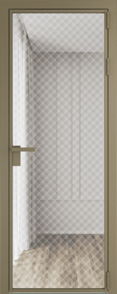 Алюминиевая дверь Profil Doors 1 AG Шампань Ромб белый
