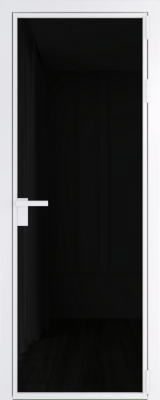 Алюминиевая дверь Profil Doors 1 AG Вайт Черный триплекс
