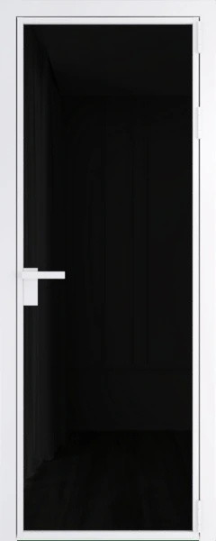 Алюминиевая дверь Profil Doors 1 AG Вайт Черный триплекс