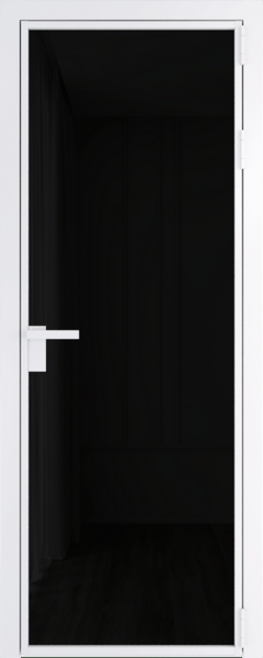 Алюминиевая дверь Profil Doors 1 AG Вайт Черный триплекс