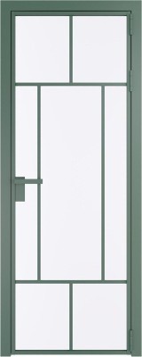Алюминиевая дверь Profil Doors 10 AG Зеленый воск Монохром белый просветленный