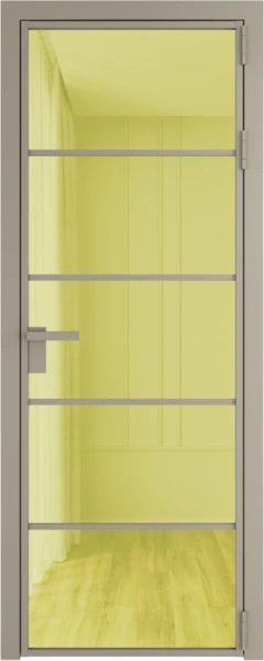 Алюминиевая дверь Profil Doors 14 AG Никель матовый Золотое шпион