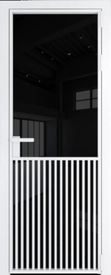 Алюминиевая дверь Profil Doors 15 AG Вайт Черный триплекс