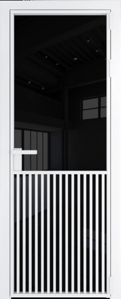 Алюминиевая дверь Profil Doors 15 AG Вайт Черный триплекс