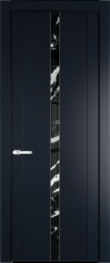 Межкомнатная дверь Profil Doors 1.8 P Нефи черный узор серебро Нэви Блу (RAL 7016)