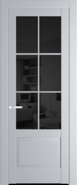Межкомнатная дверь Profil Doors 4.2.2 (p.6) Лайт Грей (RAL 870-01) Черное тонированное