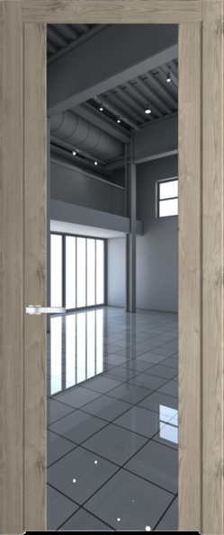 Межкомнатная дверь Profil Doors 1.7 N Зеркало Каштан темный