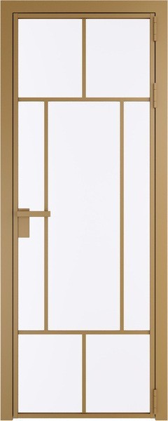 Алюминиевая дверь Profil Doors 10 AG Золото Монохром белый просветленный