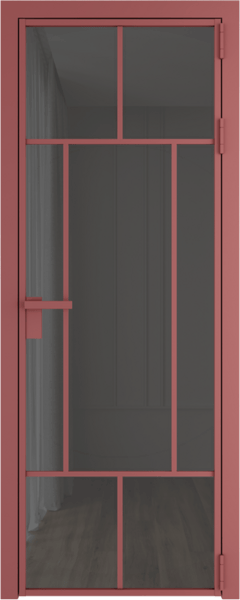 Алюминиевая дверь Profil Doors 10 AG Красный антрацит Тонированное