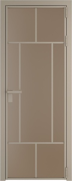 Алюминиевая дверь Profil Doors 10 AG Никель матовый Монохром капучино