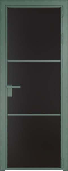 Алюминиевая дверь Profil Doors 13 AG Зеленый воск Монохром черный