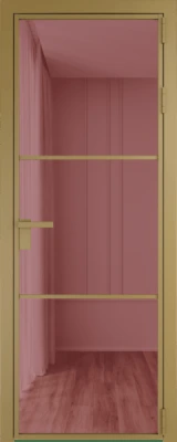 Алюминиевая дверь Profil Doors 13 AG Золото Розовое шпион