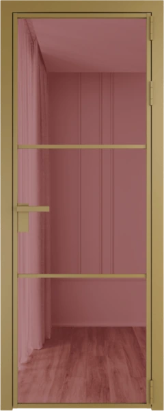 Алюминиевая дверь Profil Doors 13 AG Золото Розовое шпион