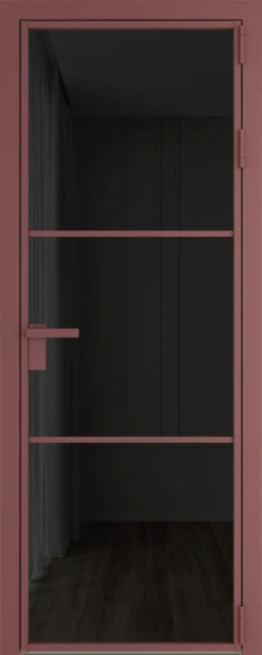 Алюминиевая дверь Profil Doors 13 AG Красный антрацит Черное тонированное